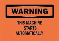 5GW86 Warning Sign, 10 x 14In, BK/ORN, ENG, Text