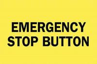 5GW90 Emergency Sign, 7 x 10In, BK/YEL, ENG, Text