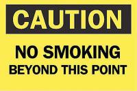 5GX10 Caution No Smoking Sign, 10 x 14In, BK/YEL