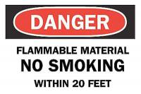 5GX15 Danger No Smoking Sign, 7 x 10In, ENG, Text