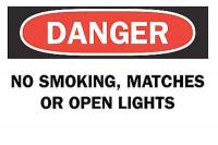 5GX26 Danger No Smoking Sign, 7 x 10In, ENG, Text