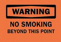 5GX47 Warning No Smoking Sign, 10 x 14In, BK/ORN