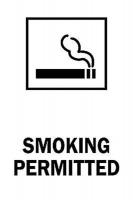 5GX82 Smoking Area Sign, 14 x 10In, BK/WHT, ENG