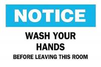 5GX89 Notice Sign, 10 x 14In, BL and BK/WHT, ENG