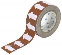 5GXF5 Arrow Tape, White/Brown, 1 In. W