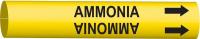 5LEH4 Pipe Marker, Ammonia, Yellow, 6 to 7-7/8 In