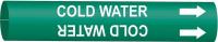 5LEP5 Pipe Marker, Cold Water, Grn, 6 to 7-7/8 In