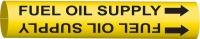 5LEY0 Pipe Marker, Fuel Oil Supply, Y, 10 to15 In