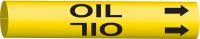 5LDR9 Pipe Marker, Oil, Yellow, 4 to 6 In