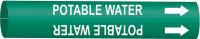 5LFH2 Pipe Marker, Potable Water, Gn, 8to9-7/8 In