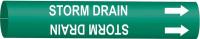 5LDV7 Pipe Marker, Storm Drain, Green, 4 to 6 In