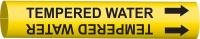 5GXW8 Pipe Marker, TempeR Water, Y, 3/4to1-3/8 In