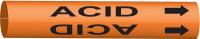 5LFW7 Pipe Marker, Acid, Orange, 6 to 7-7/8 In