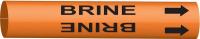 5LFY9 Pipe Marker, Brine, Orange, 8 to 9-7/8 In