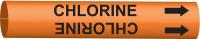 5LFZ9 Pipe Marker, Chlorine, Orange, 10 to 15 In