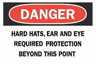 5GZ50 Danger Sign, 10 x 14In, R and BK/WHT, ENG