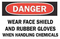 5GZ57 Danger Sign, 7 x 10In, R and BK/WHT, ENG