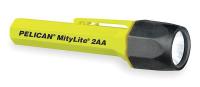 2EUE8 Handheld Flashlight, 2 AA, Yellow