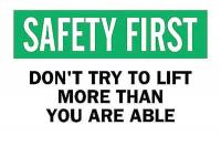 5HF44 Caution Sign, 10 x 14In, BK and GRN/WHT