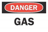 5HG49 Danger Sign, 10 x 14In, R and BK/WHT, Gas