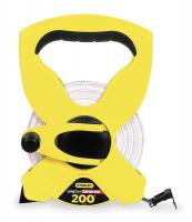 5HL25 Measuring Tape, Open, 200 Ft, Yellow/Black