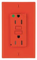 5HYW4 Receptacle, Dup GFCI, 5-15R, Tamper Res, Red