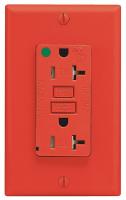 5HYW9 Receptacle, Dup GFCI, 5-20R, Tamper Res, Red