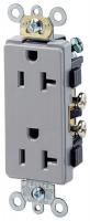 5HZH1 Recep., Decora Duplex, 5-20R, 125V, Comm., GY