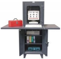 5HZR7 Computer Cabinet, W67, D36, 2 Side Shelves