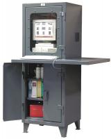 5HZR8 Computer Cabinet, W 43, D 36, 1 Side Shelf