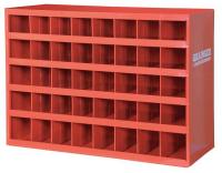 5JEM2 Bin Storage Unit, D 12 In, 40 Bins, Red