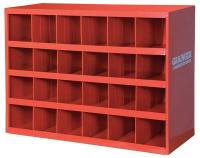 5JEM5 Bin Storage Unit, D 12 In, 24 Bins, Red