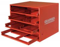 5JEM6 Sliding Drawer Cabinet, No Drawers, Red