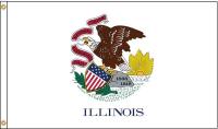 5JFH2 Illinois Flag, 5x8 Ft, Nylon