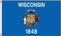 5JFT4 Wisconsin Flag, 5x8 Ft, Nylon