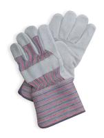 5JH03 Leather Gloves, Gaunlet Cuff, L, PR