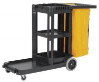 5JKY3 Janitor Cart, Black, Polypropylene