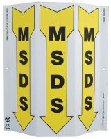 5JMU7 Information Sign, 12 x 9In, BK/YEL, MSDS