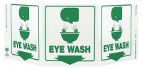 5JMV8 Eye Wash Sign, 7-1/2 x 20In, GRN/WHT, ENG