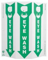 5JMV9 Eye Wash Sign, 12 x 9In, GRN/WHT, Eye Wash