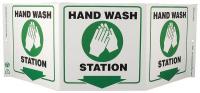 5JMW6 Hand Wash Sign, 7-1/2 x 20In, HD Wash STA