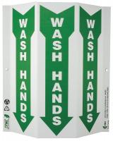 5JMW7 Notice Sign, 12 x 9In, GRN/WHT, Wash Hands