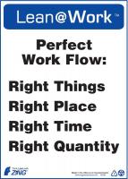 5JNE7 Lean Processes Sign, 14 x 10In, ENG, Text