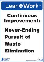 5JNE9 Lean Processes Sign, 14 x 10In, ENG, Text