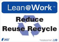 5JNF3 Lean Processes Sign, 10 x 14In, ENG, SURF