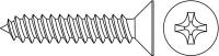 5KGD6 Metal Screw, Flat, #12, 2 In L, Pk2500