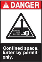 5KK64 Danger Sign, 10 x 7In, R and BK/WHT, ENG