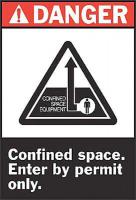 5KK65 Danger Sign, 14 x 10In, R and BK/WHT, ENG