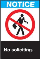 5KK84 Notice Sign, 10 x 7In, R, BL and BK/WHT