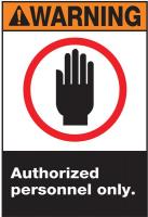 5KL01 Warning Sign, 10 x 7In, ORN, BK and R/WHT